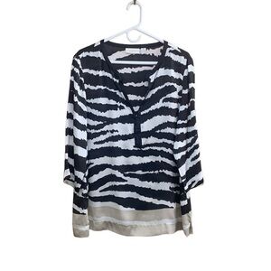 Chicos Zebra Print Tunic Top
